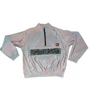 Surf Style Cocoa Beach Florida Mens 90s Iridescent Windbreaker Jacket sz Medium